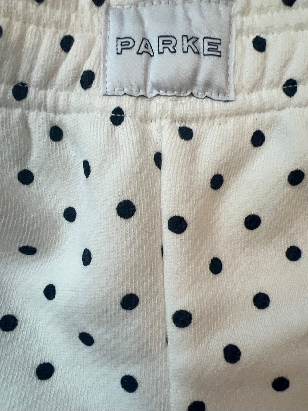 PARKE White & Denim Polka Dot Shorts Heritage Material Size Large NEW IN BAG - Picture 4 of 7